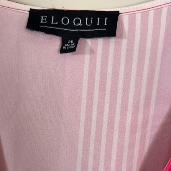 Eloquii Pink Striped Wrap Dress - Picture 4 of 8